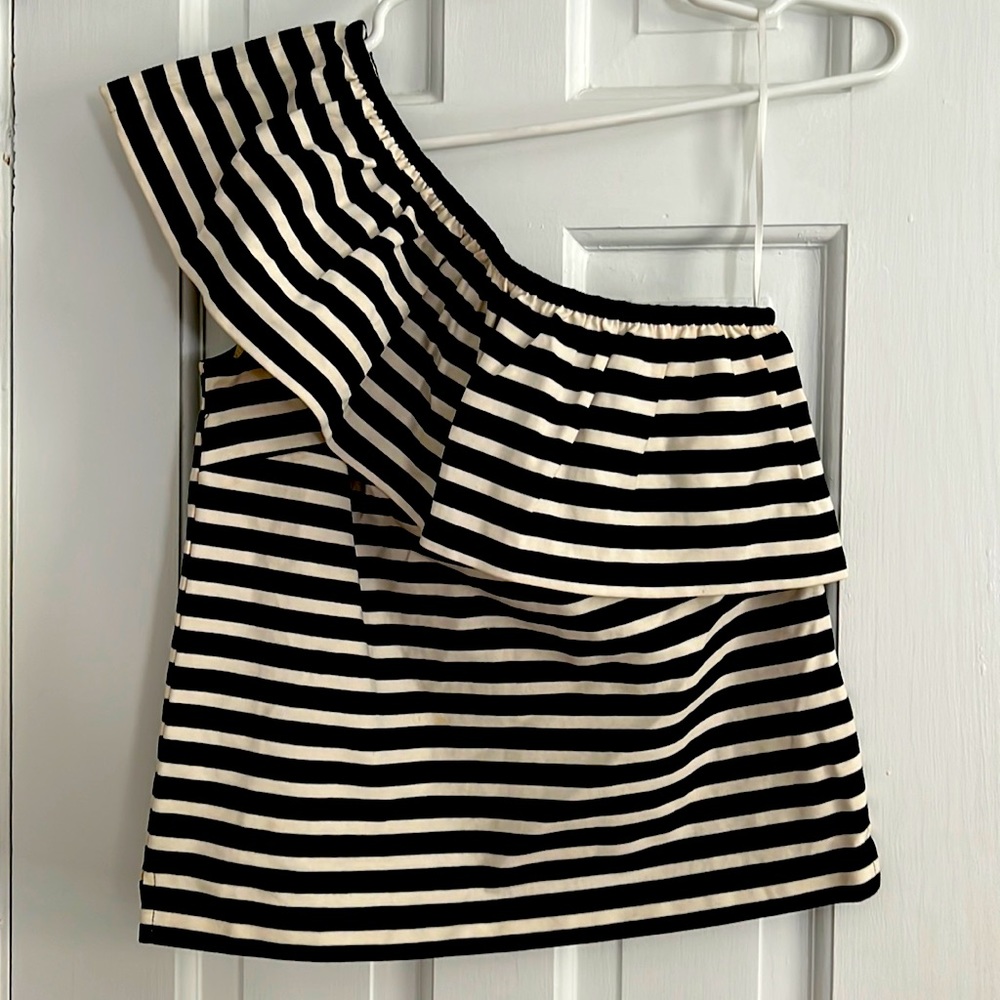 JCrew One Shoulder Striped Top